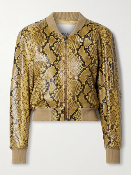  Isabel Marant   Cerem Cropped Snake Effect Leather Jacket   Snake Print 