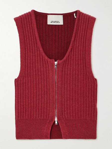  Isabel Marant   Devima Ribbed Wool Vest   Red 