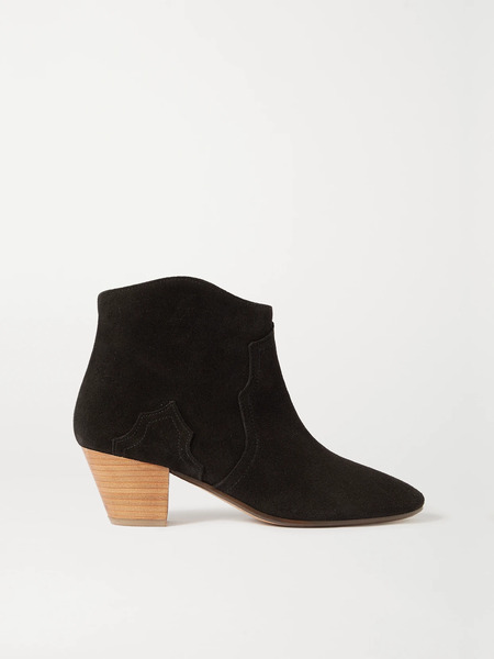  Isabel Marant   Dicker Suede Cowboy Boots   Black 
