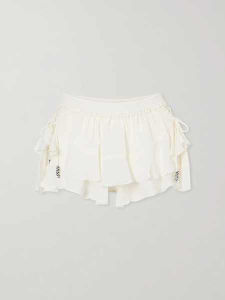  Isabel Marant   Geisa Silk Chiffon Mini Skirt   Ecru 