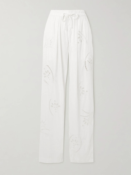 Isabel Marant   Hectorina Broderie Anglaise Modal Blend Pants   White 