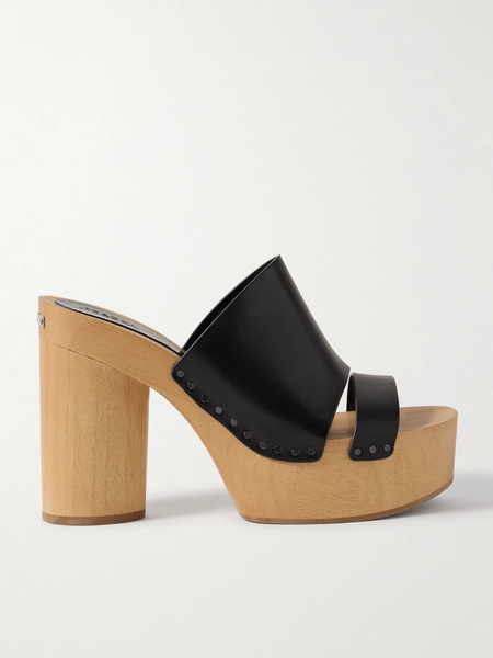  Isabel Marant   Hyun Leather Platform Mules   Black 