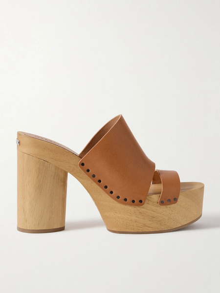  Isabel Marant   Hyun Leather Platform Mules   Brown 