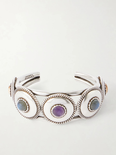  Isabel Marant   Lam Silver Tone Stone Cuff   M 