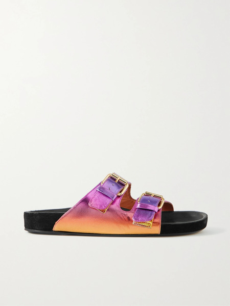 Isabel Marant   Lennyo Dégradé Metallic Leather Slides   Pink 
