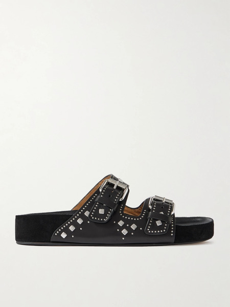  Isabel Marant   Lennyo Studded Leather Slides   Black 