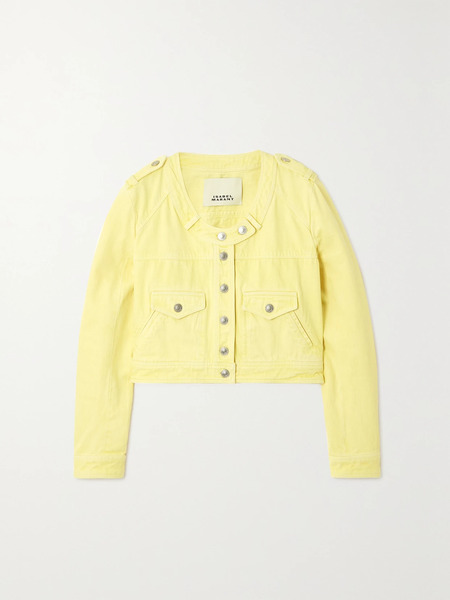  Isabel Marant   Valene Cropped Denim Jacket   Yellow 