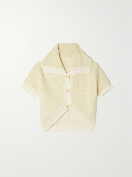  Jacquemus   Campana Cropped Knitted Cardigan   Off White 