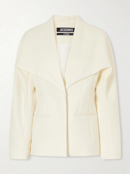  Jacquemus   Châle Gabardine Wool Blend Blazer   Off White 