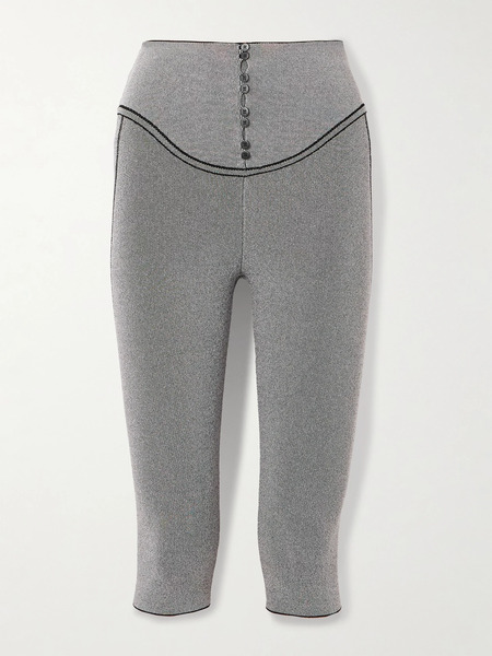  Jacquemus   Cropped Stretch Jersey Leggings   Gray 