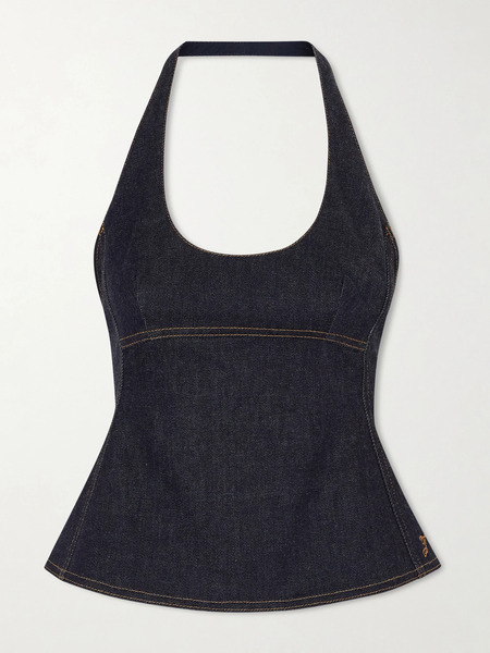  Jacquemus   Lavoir Denim Halterneck Top   Navy 