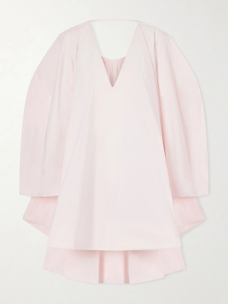  Jacquemus   Paysan Oversized Cotton Blend Mini Dress   Pastel Pink 