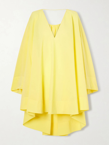  Jacquemus   Paysan Oversized Cotton Blend Mini Dress   Yellow 
