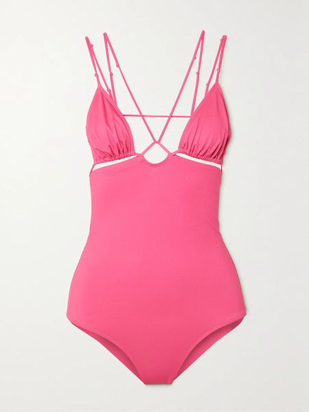  Jacquemus   Pila Cutout Recycled Swimsuit   Fuchsia 