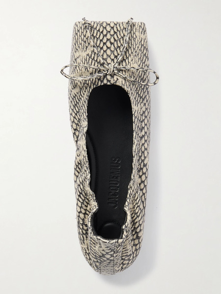  Jacquemus   Snake Effect Leather Ballet Flats   Snake Print 
