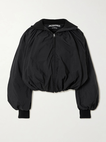  Jacquemus   The Pallone Gathered Shell Bomber Jacket   Black 