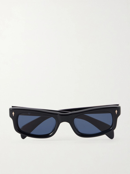  Jacques Marie Mage   Initials Rectangular Frame Acetate Sunglasses   Navy 
