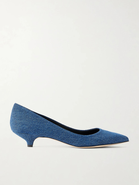  Jamie Haller   The Kitty Denim Pumps   Mid Denim 