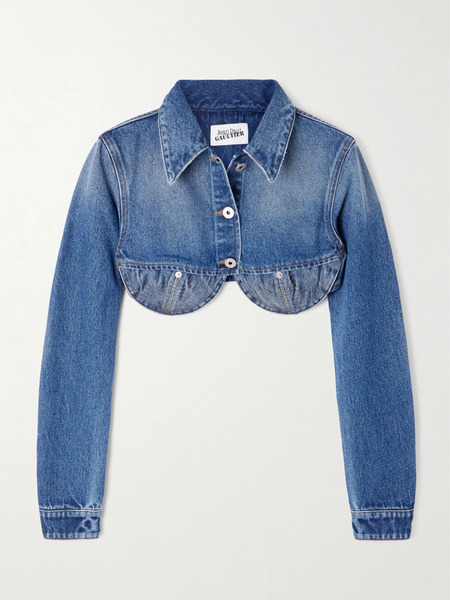  Jean Paul Gaultier   Cropped Denim Jacket   Mid Denim 