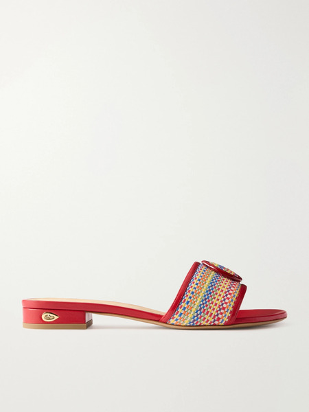  Jennifer Chamandi   Andrea Woven And Leather Slides   Multi 