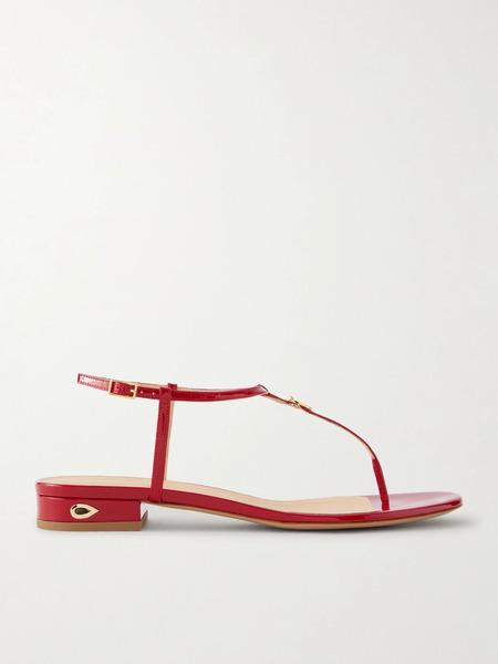  Jennifer Chamandi   Pietro 20 Patent Leather Sandals   Red 