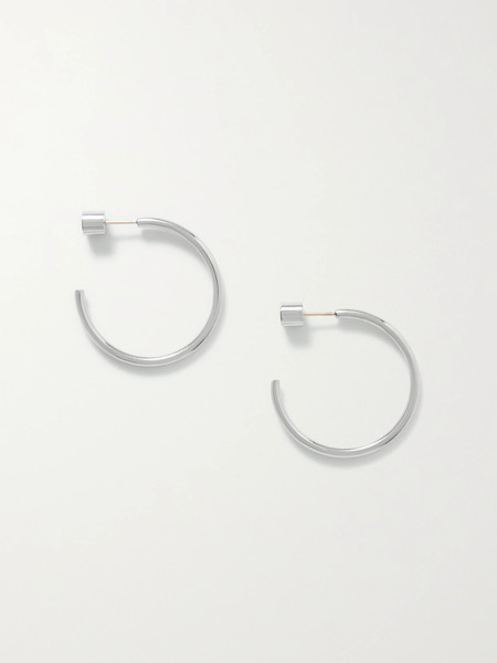  Jennifer Fisher   Mini Thread Silver Plated Hoop Earrings   One Size 