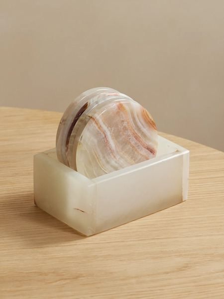  Jia Jia Home   Set Of Four Onyx Coasters   Ivory 
