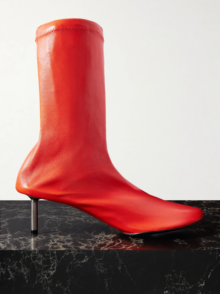  Jil Sander   Leather Ankle Boots   Tomato Red 