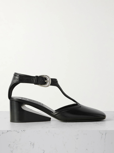  Jil Sander   Leather Mary Jane Pumps   Black 