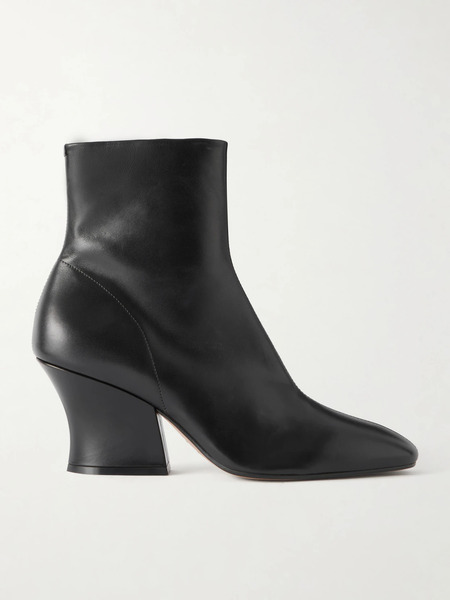  Jil Sander   Lune Leather Ankle Boots   Black 