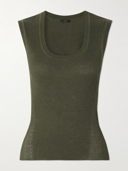  Joseph   Alaou Ribbed Tencel™ Lyocell Blend Tank   Army Green 