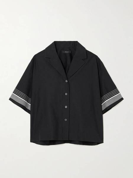  Joseph   Leopold Embroidered Cotton Blend Blouse   Black 