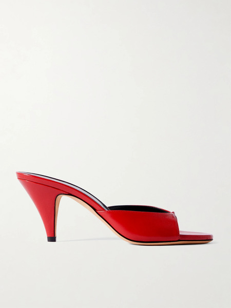  Jude   Haze Leather Mules   Red 