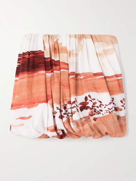  Jw Anderson   Pleated Printed Twill Mini Skirt   Multi 