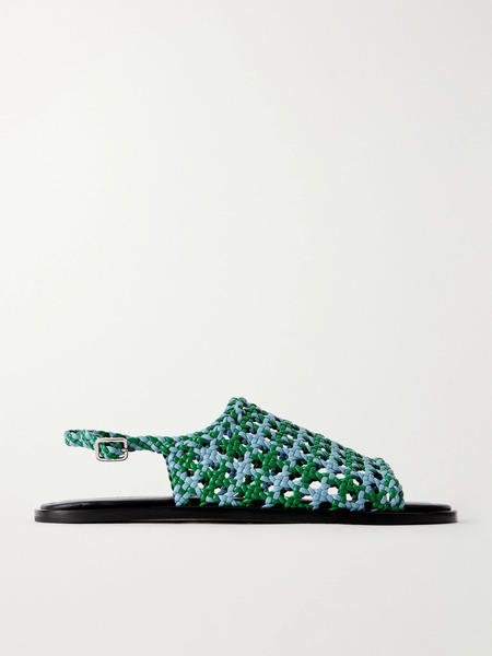  Jw Anderson   Woven Leather Sandals   Turquoise 