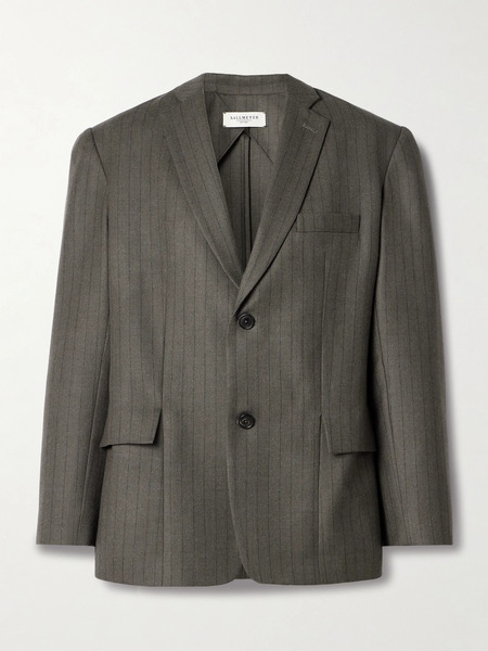  Kallmeyer   Gemini Pinstriped Wool Twill Blazer   Gray 