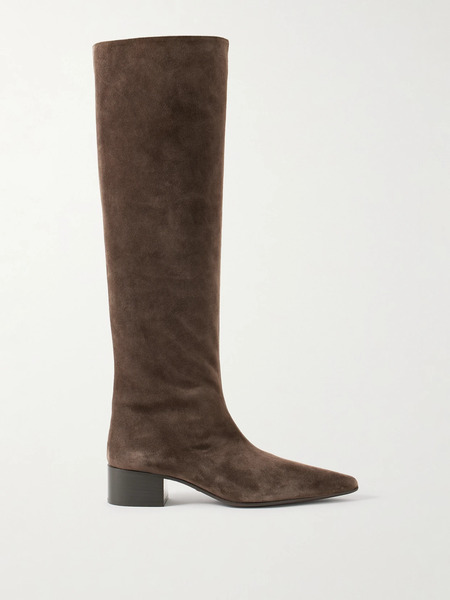  Khaite   Andee Suede Knee Boots   Brown 
