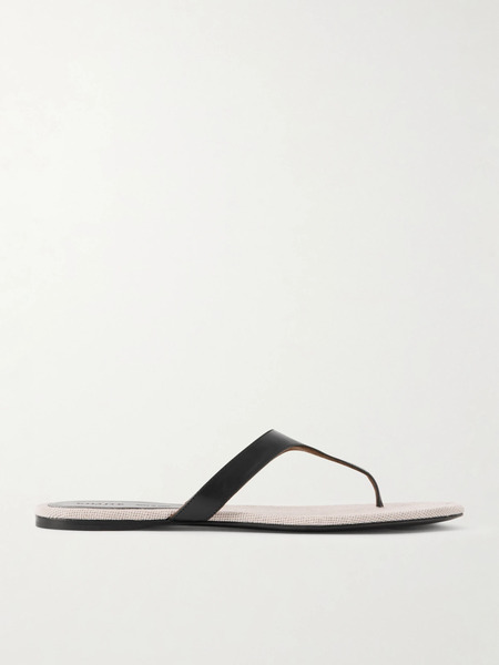  Khaite   Archer Leather Sandals   Army Green 