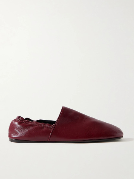  Khaite   Banks Leather Loafers   Burgundy 