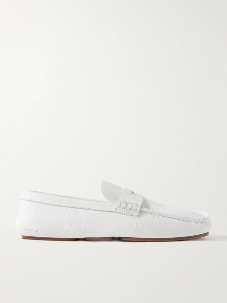 Khaite   Billy Textured Leather Loafers   White 