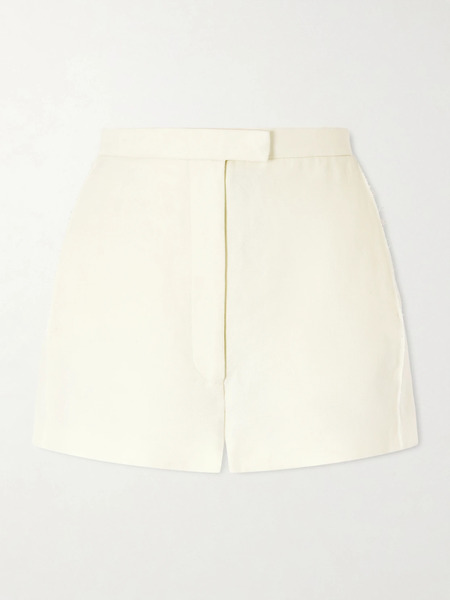  Khaite   Blane Linen Shorts   Neutral 