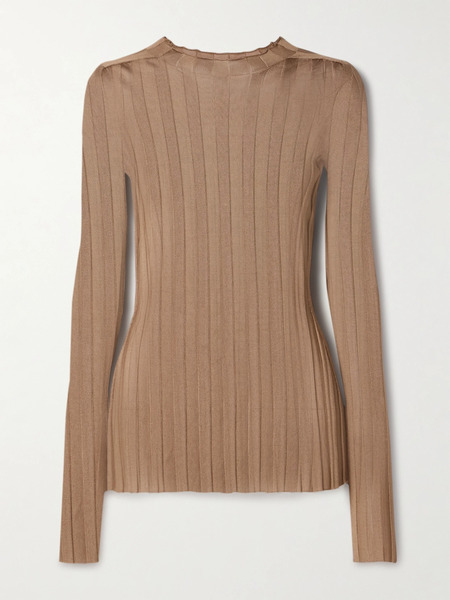  Khaite   Cosette Ribbed Knit Top   Tan 