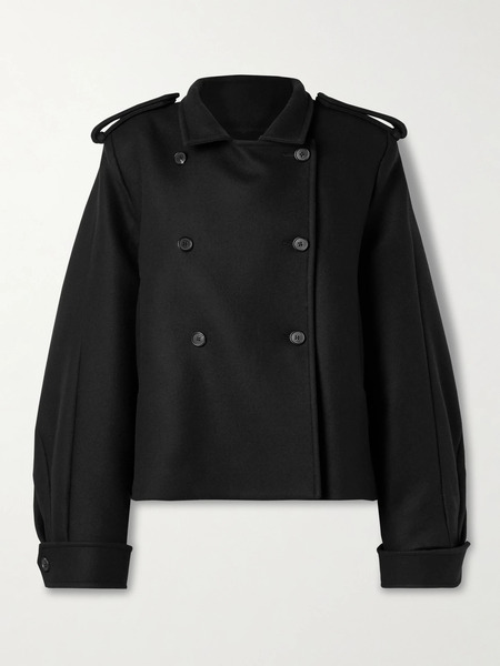  Khaite   Dean Double Breasted Wool Jacket   Black 