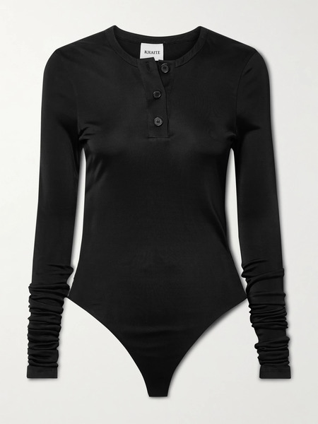  Khaite   Janelle Stretch Jersey Bodysuit   Black 