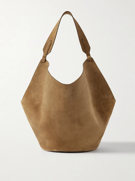  Khaite   Lotus Medium Suede Tote   Brown 