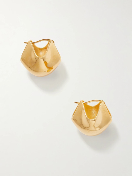  Khaite   Lotus Small Gold Plated Earrings   One Size 