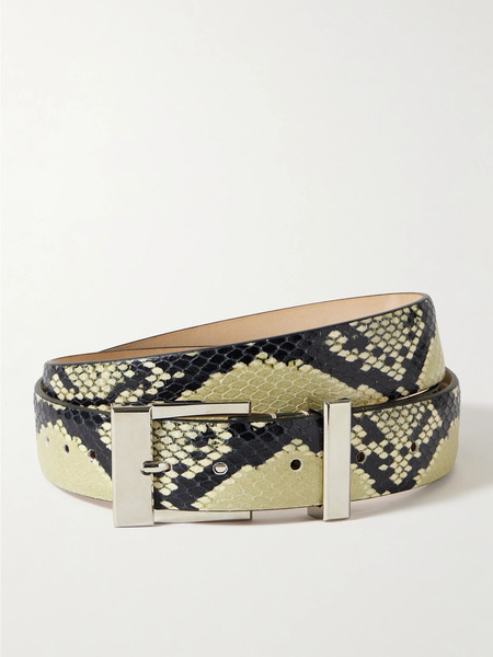  Khaite   Mahattan Snake Effect Leather Belt   Snake Print 