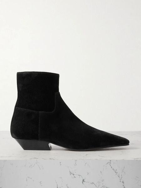  Khaite   Marfa Suede Ankle Boots   Black 