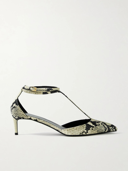  Khaite   Mia Snake Effect Leather Pumps   Snake Print 