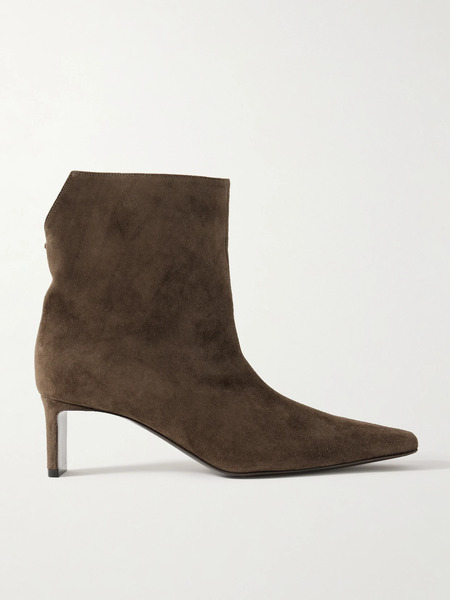  Khaite   Ona Suede Ankle Boots   Chocolate 